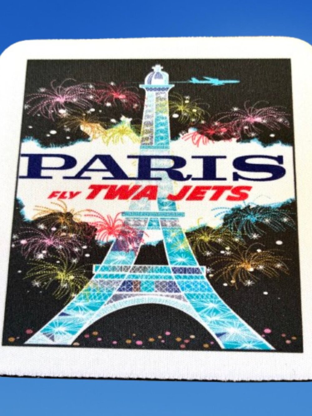 TWA PARIS Fly TWA Jets Beverage Drink Coaster